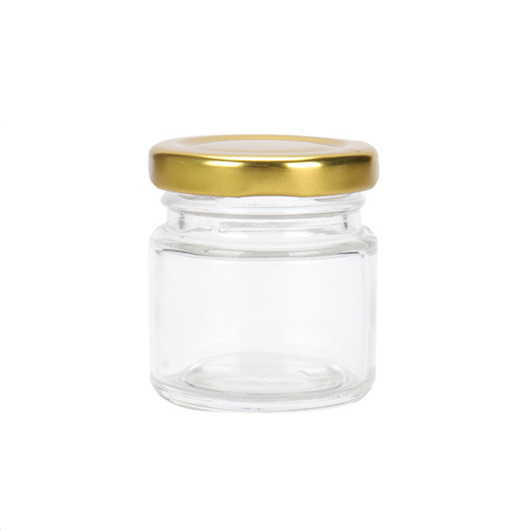 eco friendly 50ml empty clear glass jam jar with cap