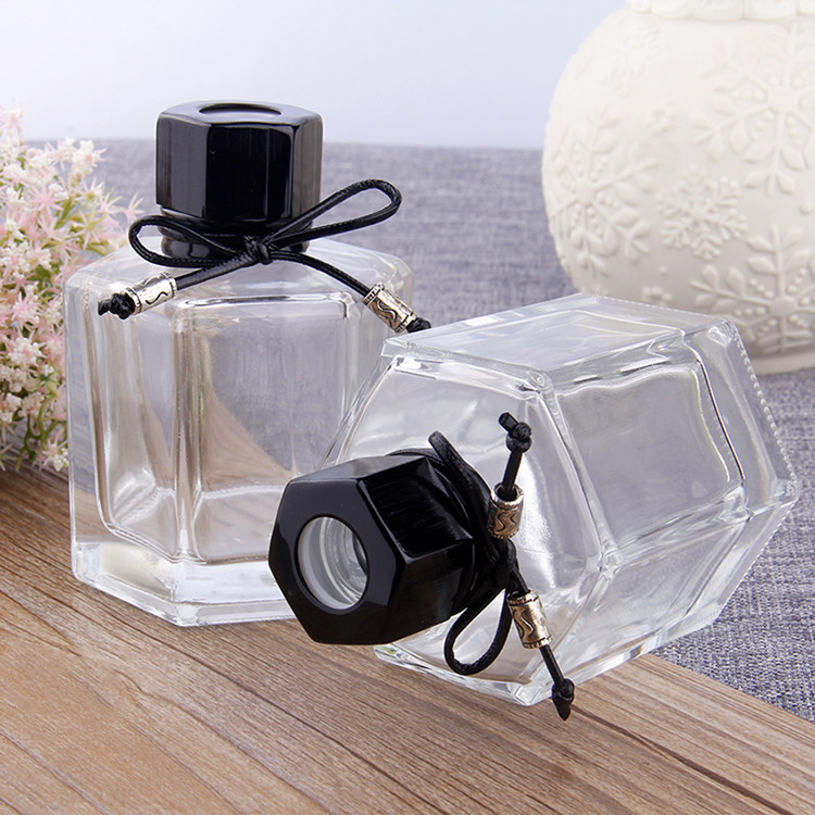 50ml 100ml hexagonal clear glass aroma diffuser oil bottle