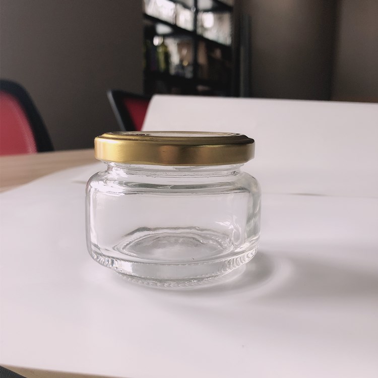 cheap 120ml round glass container for caviar with lid