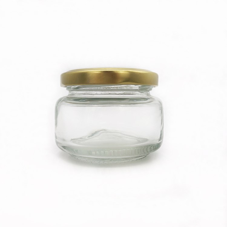 cheap 120ml round glass container for caviar with lid