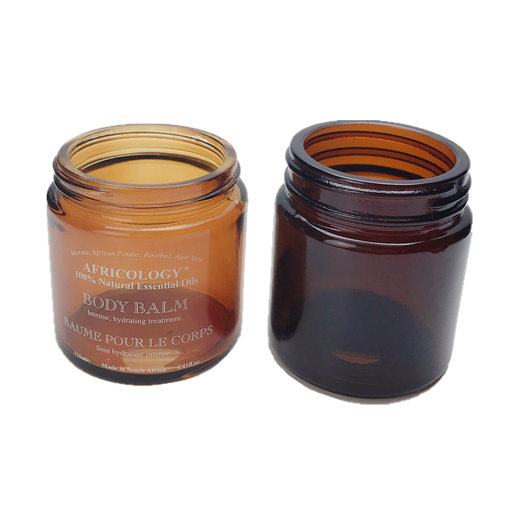 customize100ml 200ml amber round glass cosmetic jar for face cream