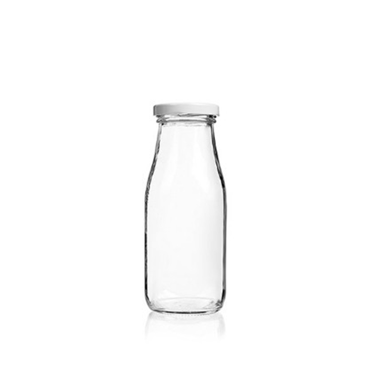 Wholesale Empty 250ml Milk/Juice/Tea/Drink Glass Bottle With Lid