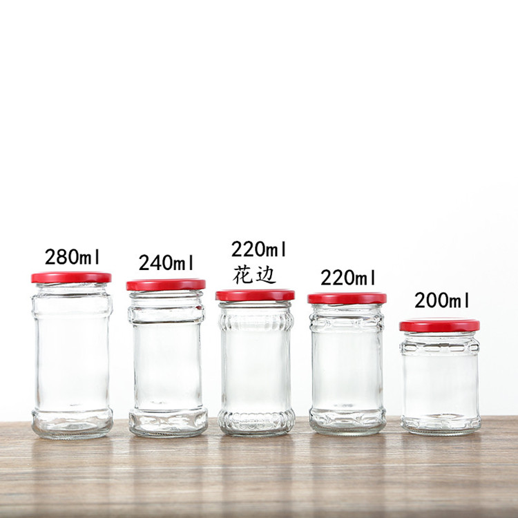 wholesale 100ml-280ml glass canning jars pickle jar with metal lid