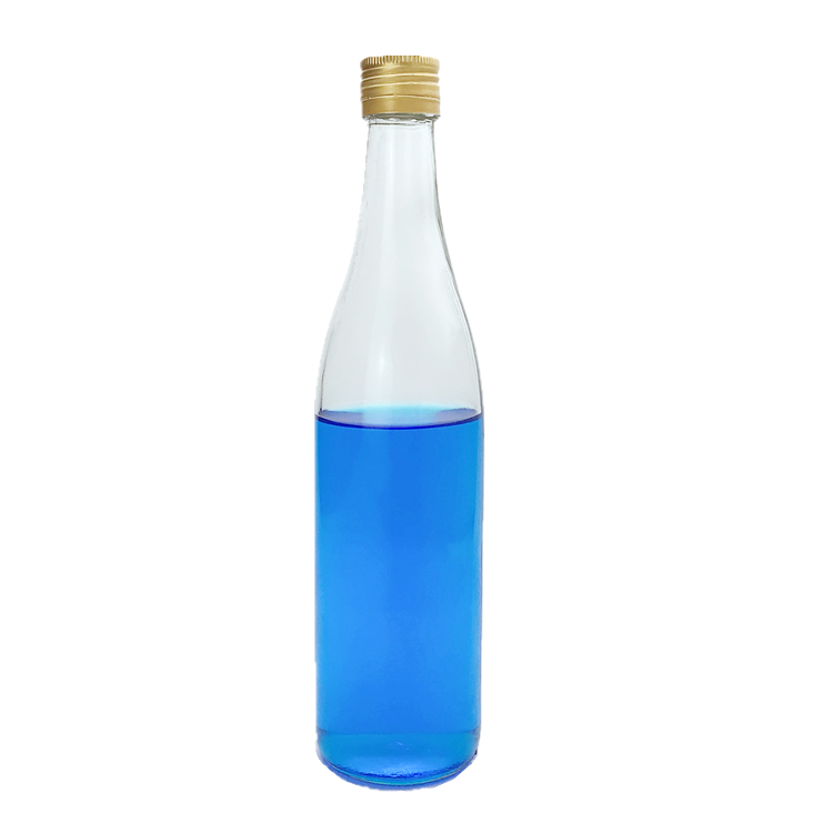 cheap 500ml round glass bottle for liquor with aluminum cap