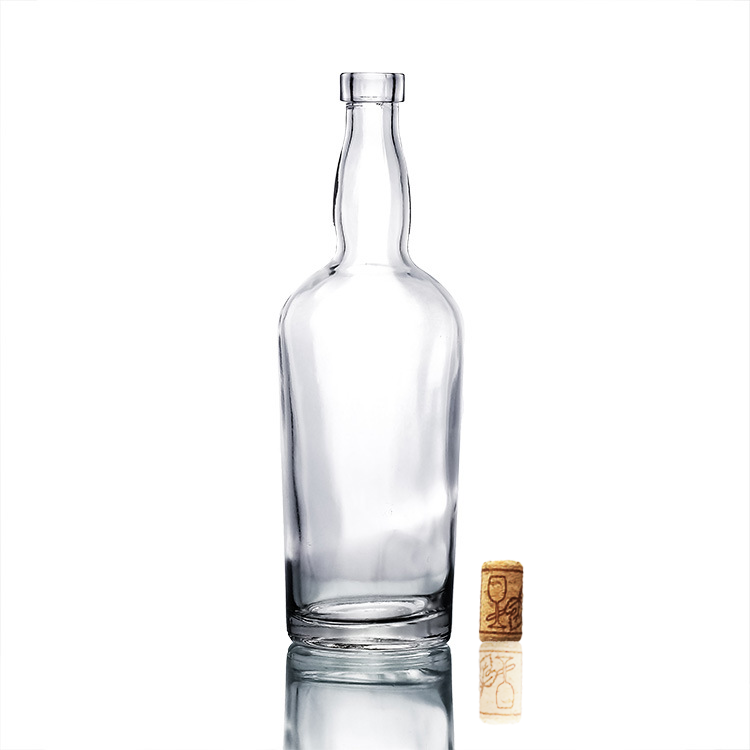 Cheap price 750ml glass empty vodka liquor wine whisky bottle clear bottle