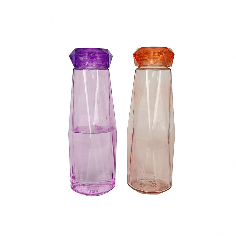 customize 500ml colorful glass water bottle special shape for water with screw top