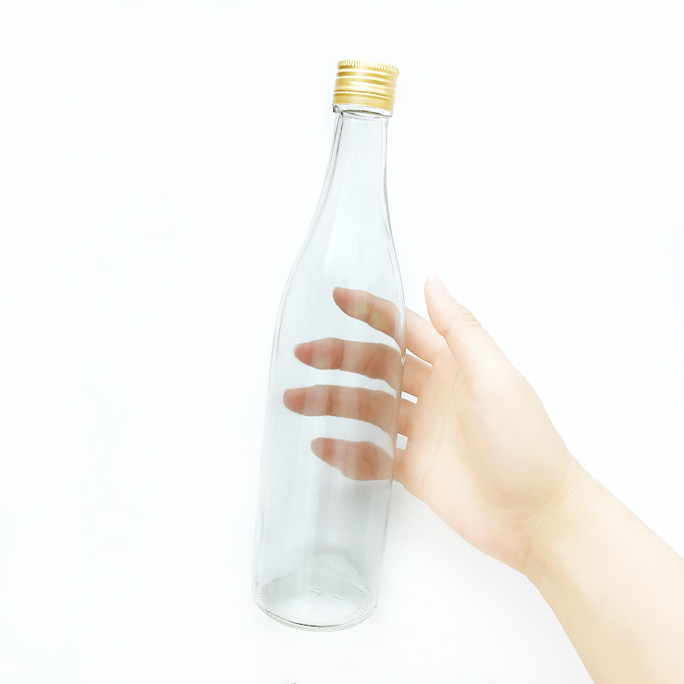 cheap 500ml round glass bottle for liquor with aluminum cap