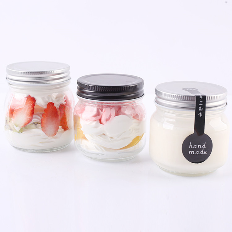 food grade 250ml 300ml empty glass storage jar with lid wholesale