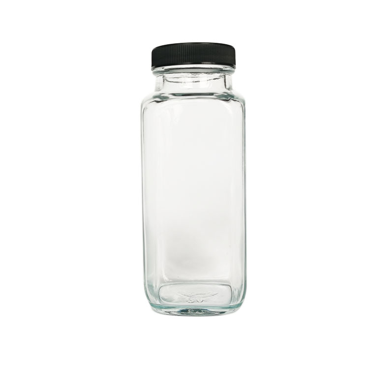 250 ml 500 ml custom square chinese glass bottle manufacturers