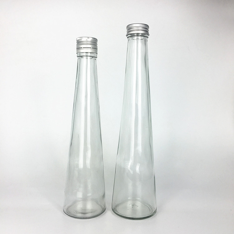 Empty 8oz 12oz conical flask glass bottle for cold coffee milk tea lemonade