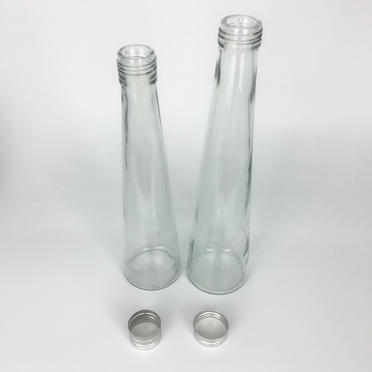 Empty 8oz 12oz conical flask glass bottle for cold coffee milk tea lemonade