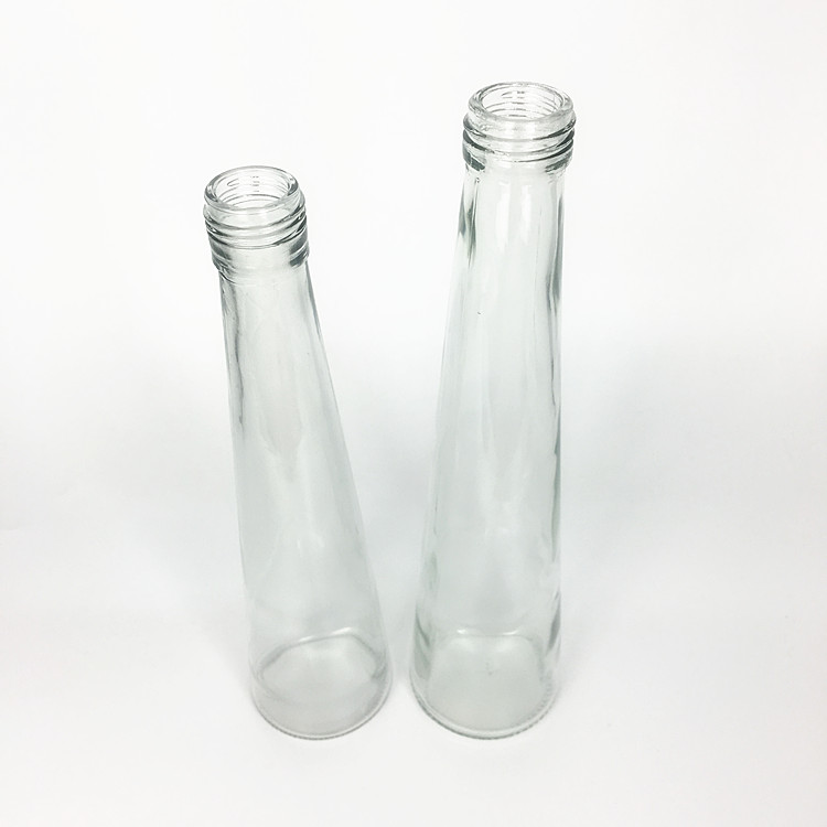 Empty 8oz 12oz conical flask glass bottle for cold coffee milk tea lemonade