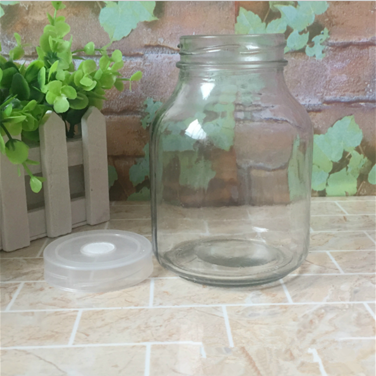 wholesale 650ml professional transparent plant tissue culture glass jar with plastic cap