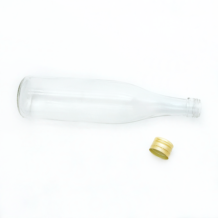 cheap 500ml round glass bottle for liquor with aluminum cap