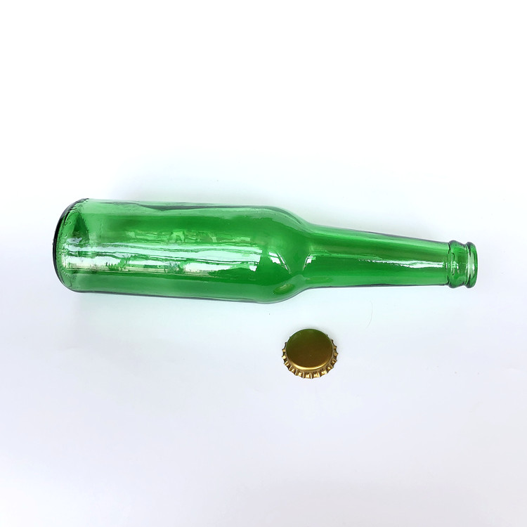 12.5oz 350ml green glass bottle for beer with crown cap packaging