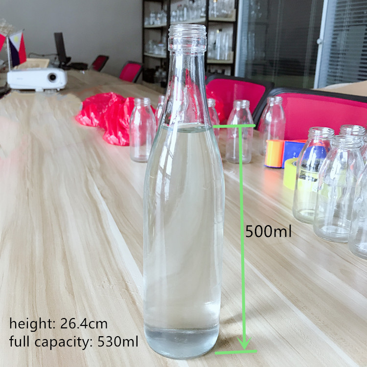 cheap 500ml round glass bottle for liquor with aluminum cap