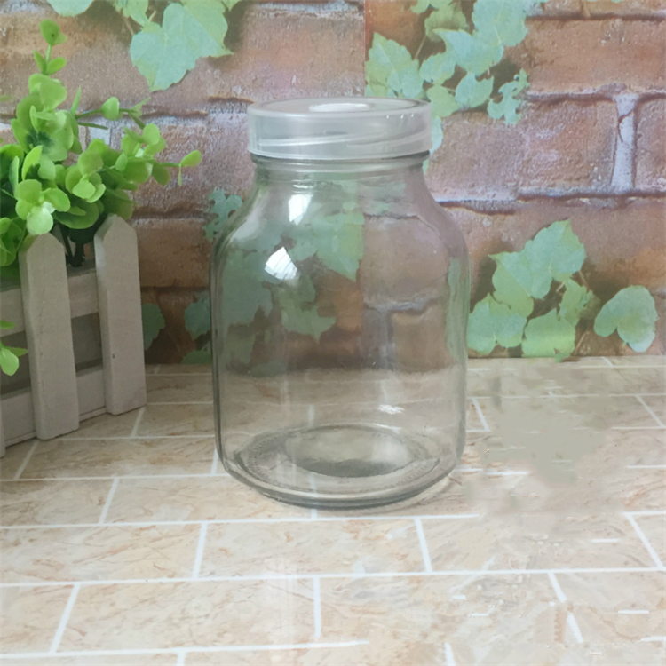 wholesale 650ml professional transparent plant tissue culture glass jar with plastic cap