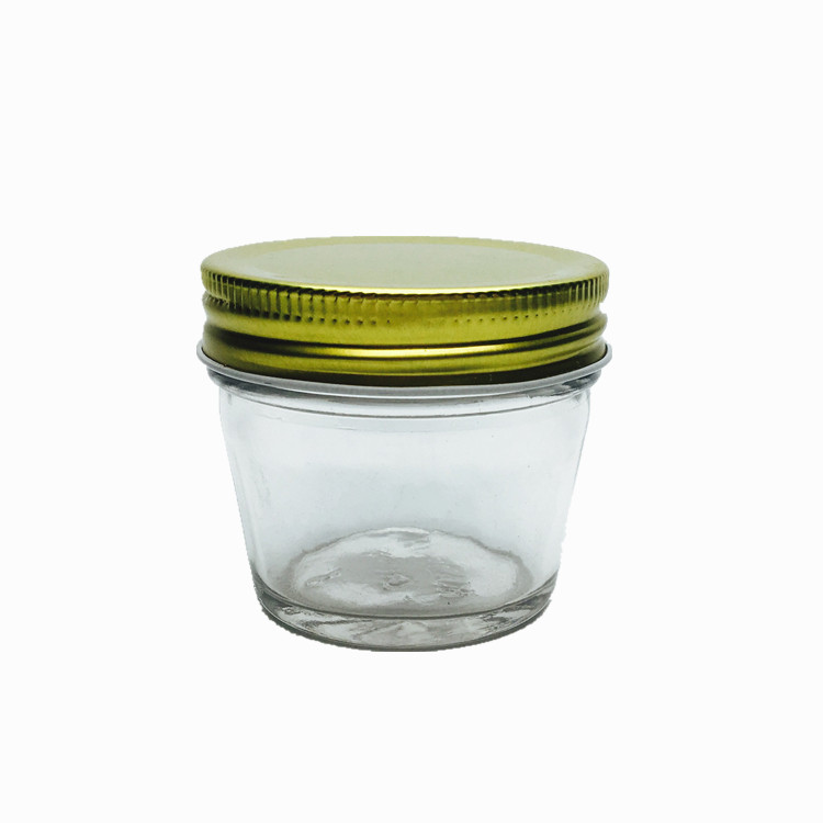 Wide mouth 4oz tapered glass mason jar for cake dessert jam