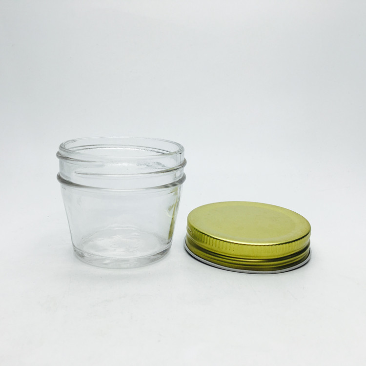 Wide mouth 4oz tapered glass mason jar for cake dessert jam