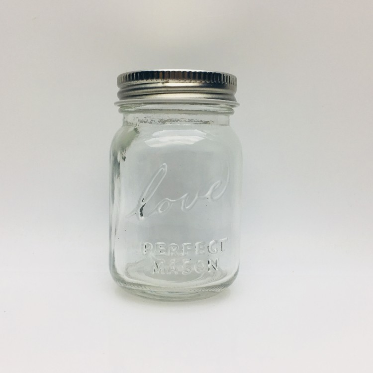 4oz 100ml mini cute glass mason jar with embossed logo silver lid bulk wholesale