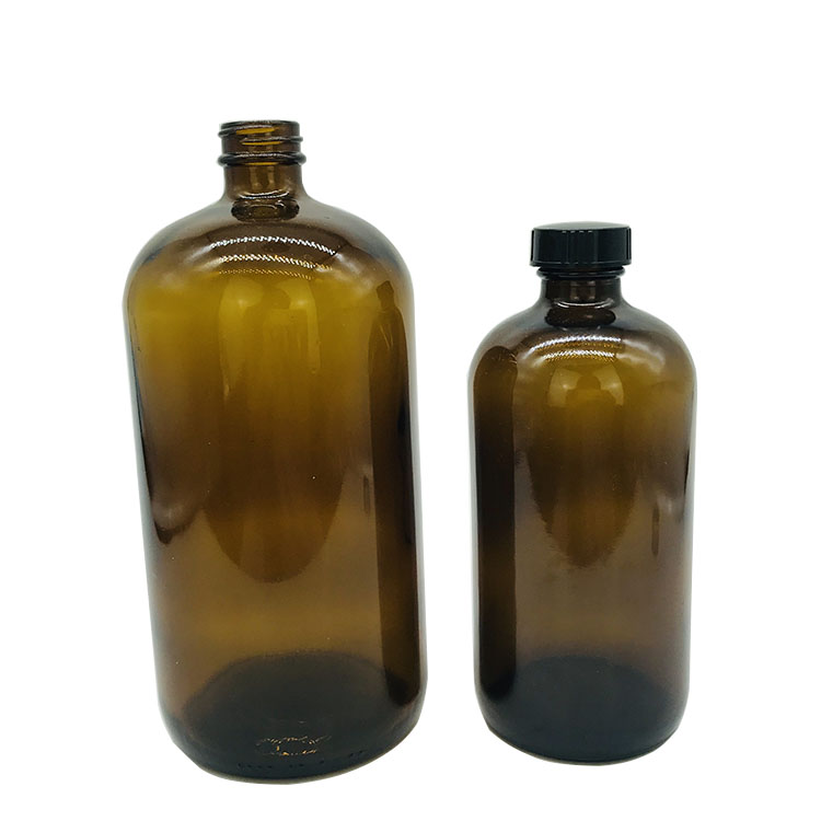 500 ml and 1000 ml Boston rounds glass bottles