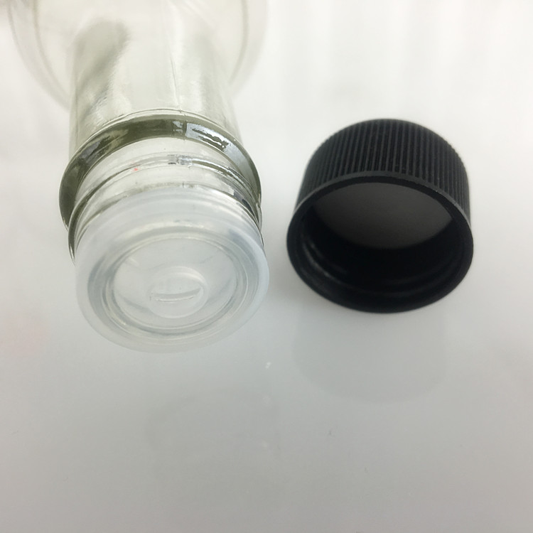 150ml 5oz clear glass woozy hot sauce bottle with plastic screw lid