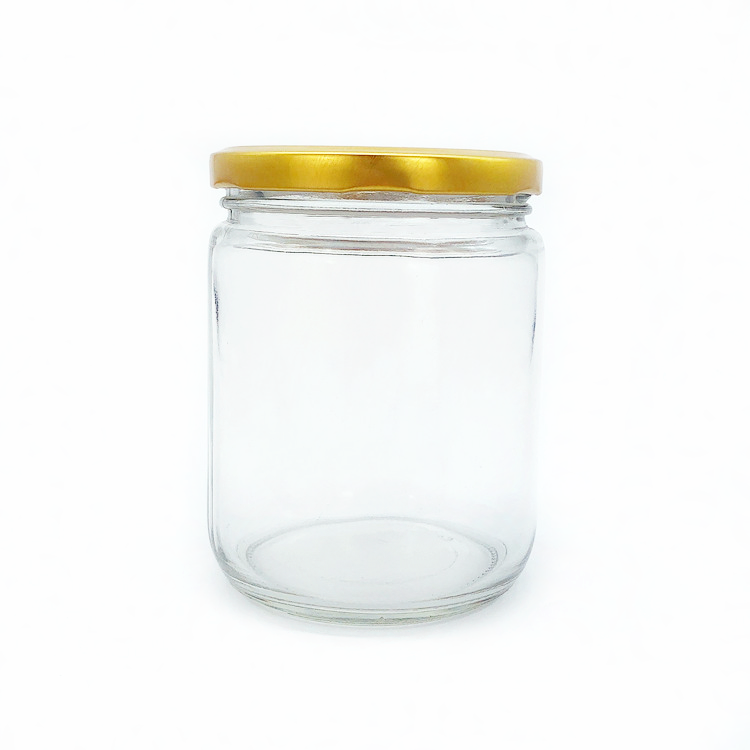 manufacturer wholesale 16oz 450ml round glass container jam jar with lid