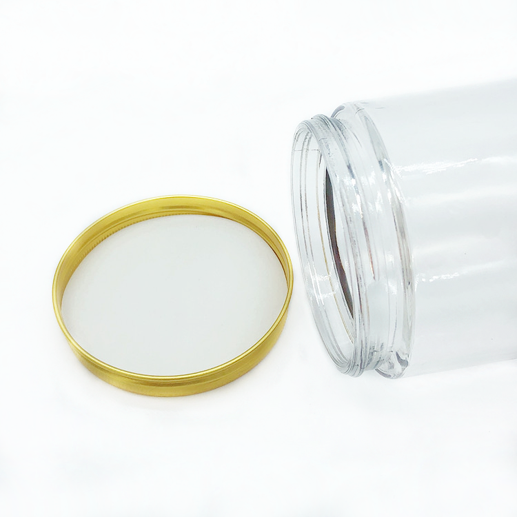 reusable 750ml transparent round glass pickle jar with aluminum lid