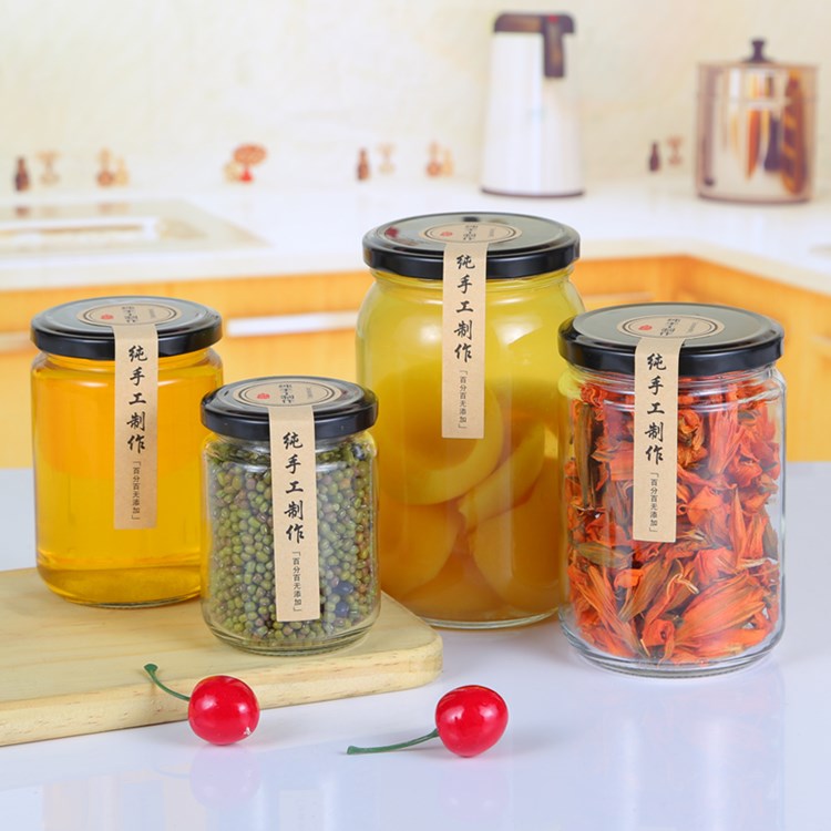 factory price 50ml-1000ml round glass storage jars for honey with lid