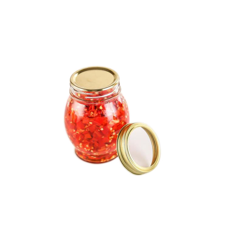 Wholesale glass honey jar 120ml jam glass jar with metal lid