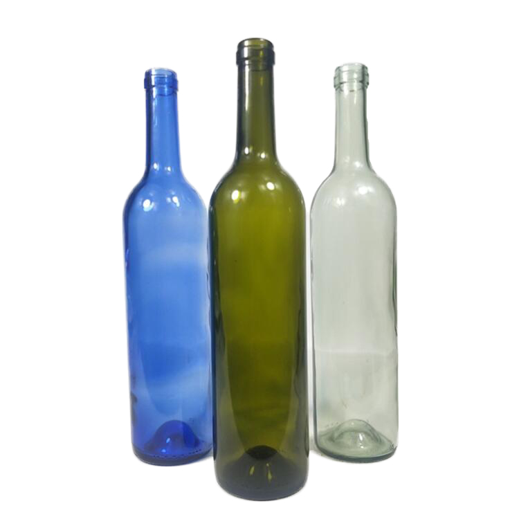 Wholesale 750ml antique green glass wine bottle