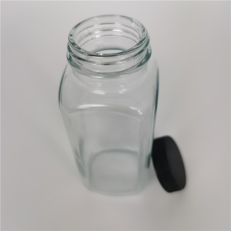 Cool Design square shape 250ml beverage bottle for restaurant bubbly bottle with plastic lid