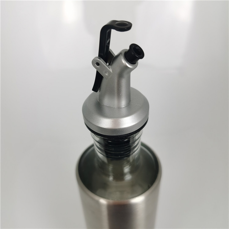 New bottle 300ml glass bottle for oil with metal coat and pourer