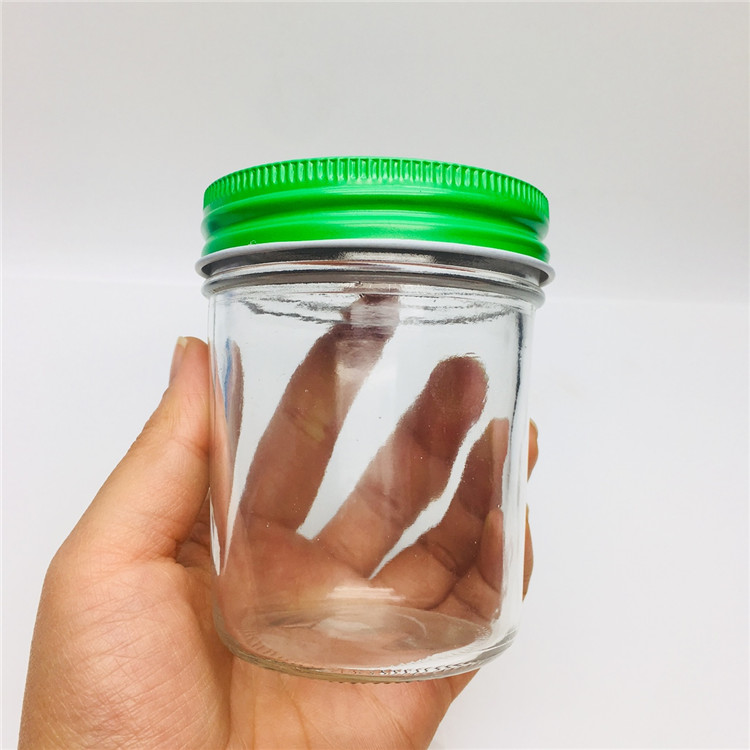 reusable 200ml 8oz straight glass jelly jar mason storage jar salt packaging containers