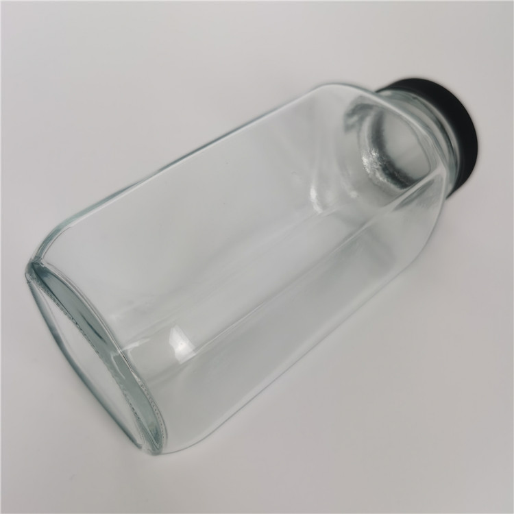 Cool Design square shape 250ml beverage bottle for restaurant bubbly bottle with plastic lid