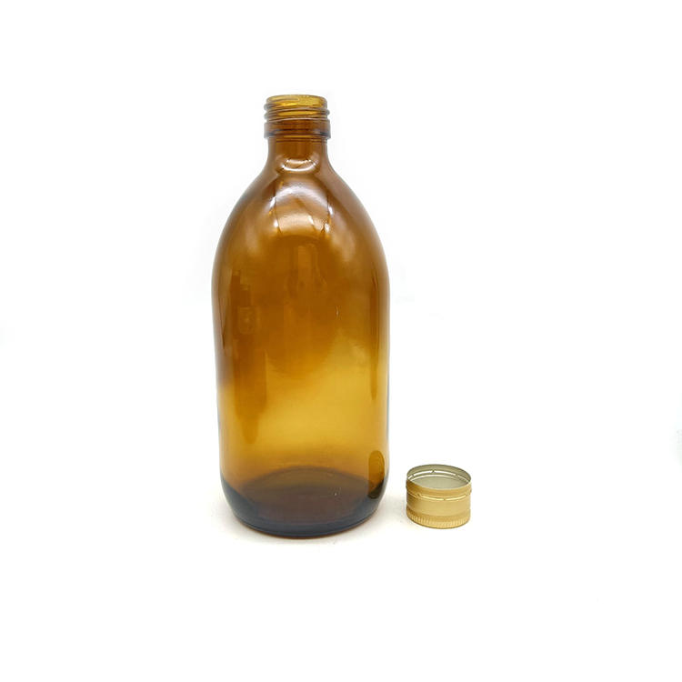 Wholesale 500ml Pharmaceutical Medicine Glass Bottle Amber Oral Liquid Bottle With Lid