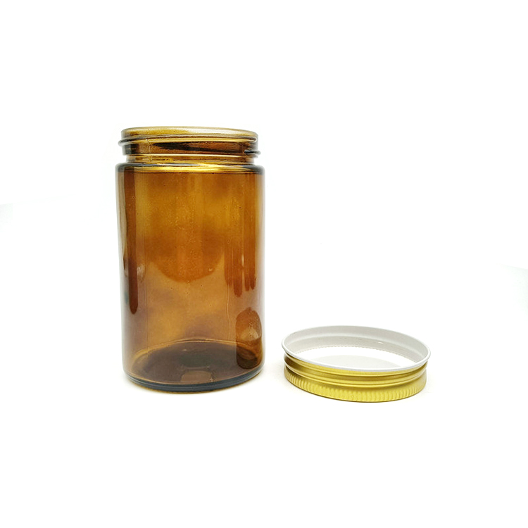 Wholesale 380ml high quality glass food storage jar round glass jars with lids