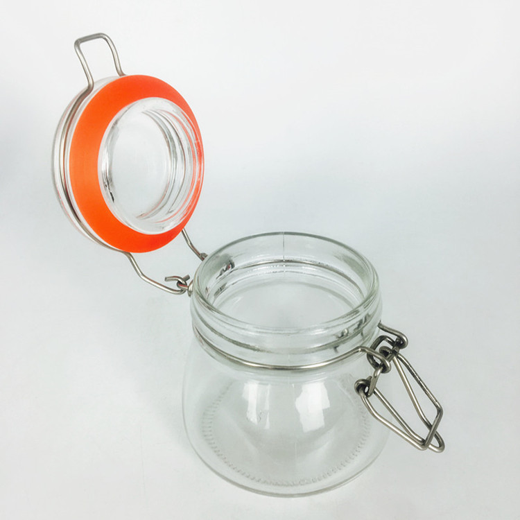 Food grade empty 150ml 5oz metal clip top glass butter jar in bulk