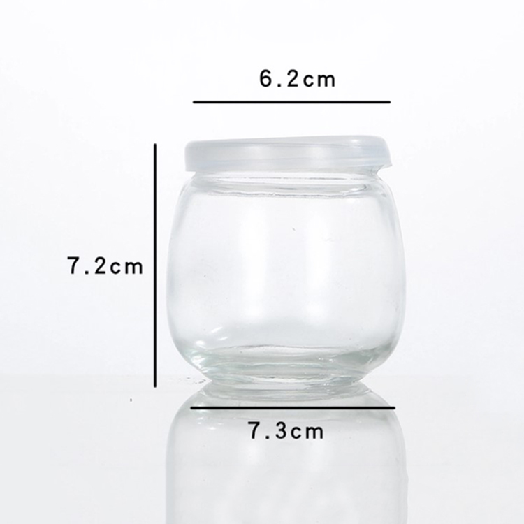 Wholesale 100ml Round Empty Milk Pudding Bottle Glass Yogurt Jars