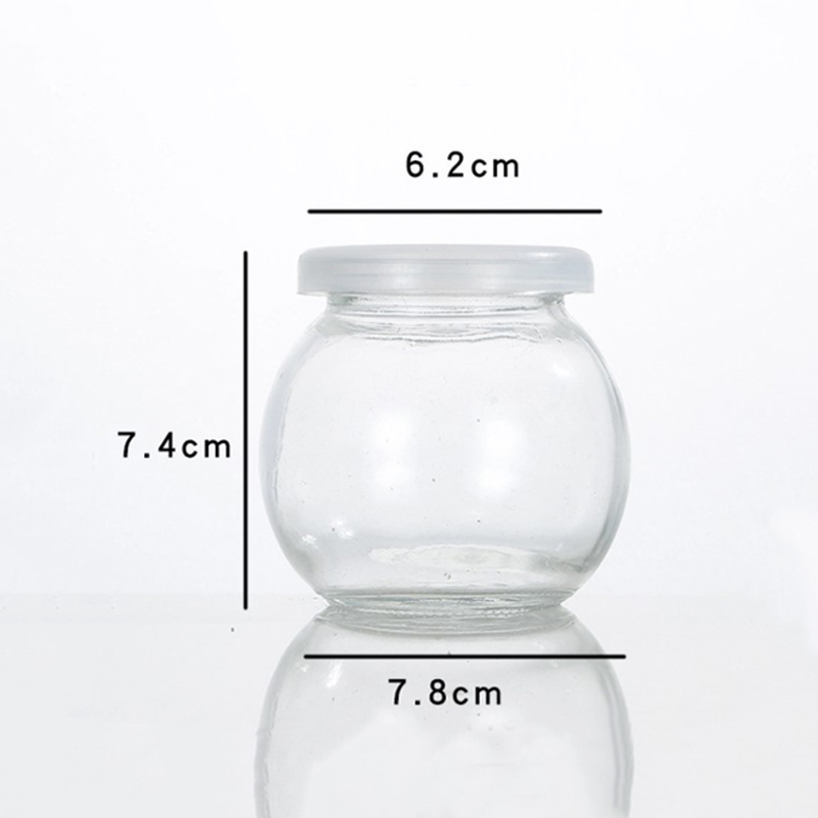 Wholesale 100ml Round Empty Milk Pudding Bottle Glass Yogurt Jars