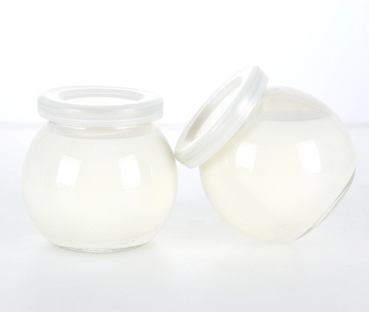 Wholesale 100ml Round Empty Milk Pudding Bottle Glass Yogurt Jars