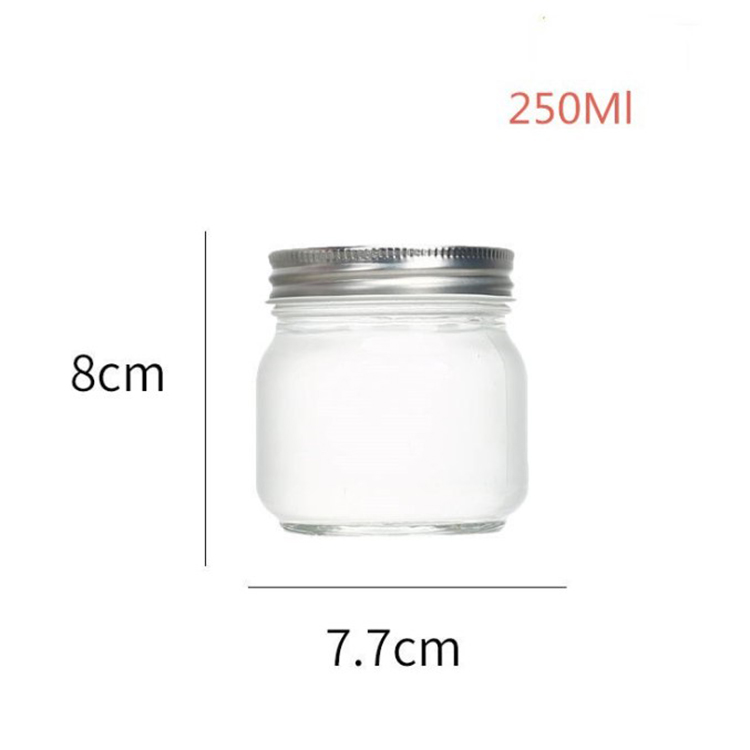 Custom 25oz 750ml empty glass mason jar with metal lid for jam jelly