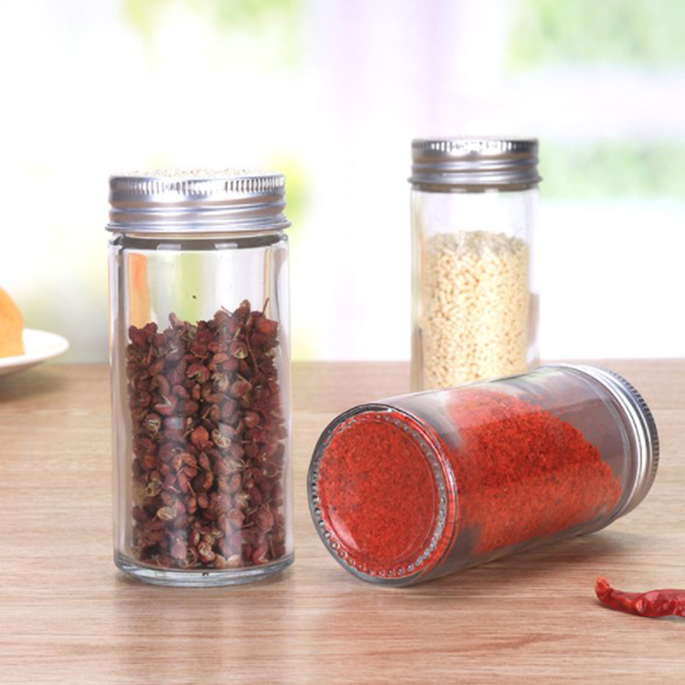 Hot Selling 90ml Glass Spice Bottles/3oz Empty Round Pepper Spice Bottle