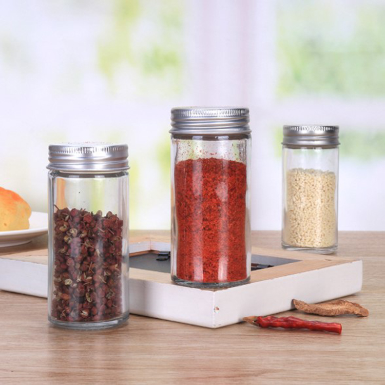 Hot Selling 90ml Glass Spice Bottles/3oz Empty Round Pepper Spice Bottle