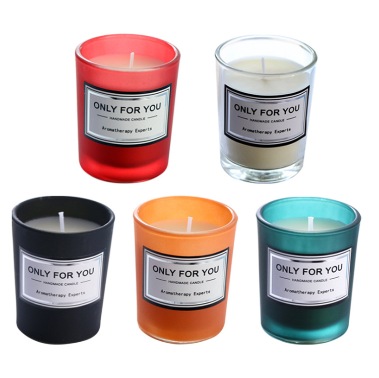 Hot sell colored 100ml 3oz candle holder soy wax glass scented canle jar for home decorative