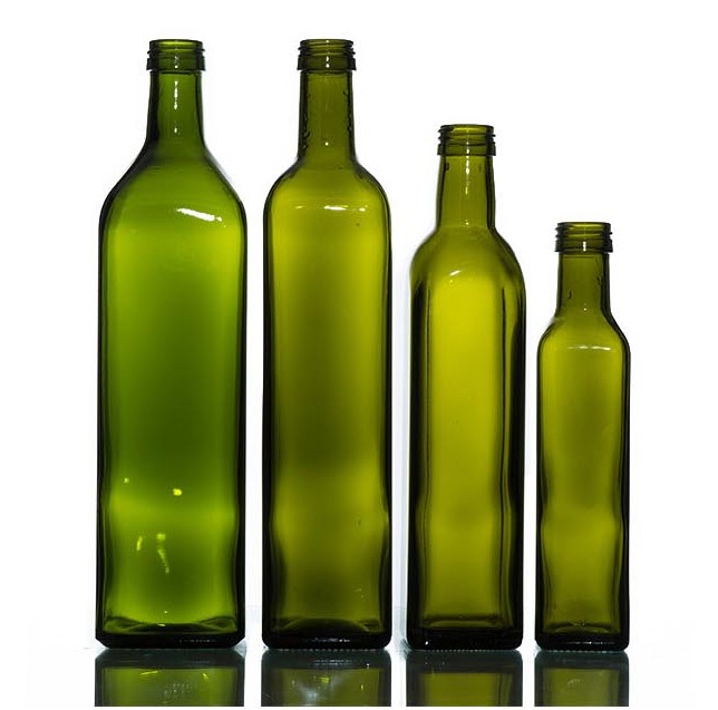 100ml 250ml 500ml 750ml 1000ml small olive oil green transparent glass bottle supplier  wholesale
