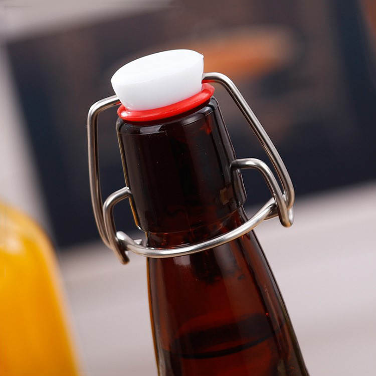 Wholesale  330ml 500ml 1000ml amber glass beer bottle with swing top