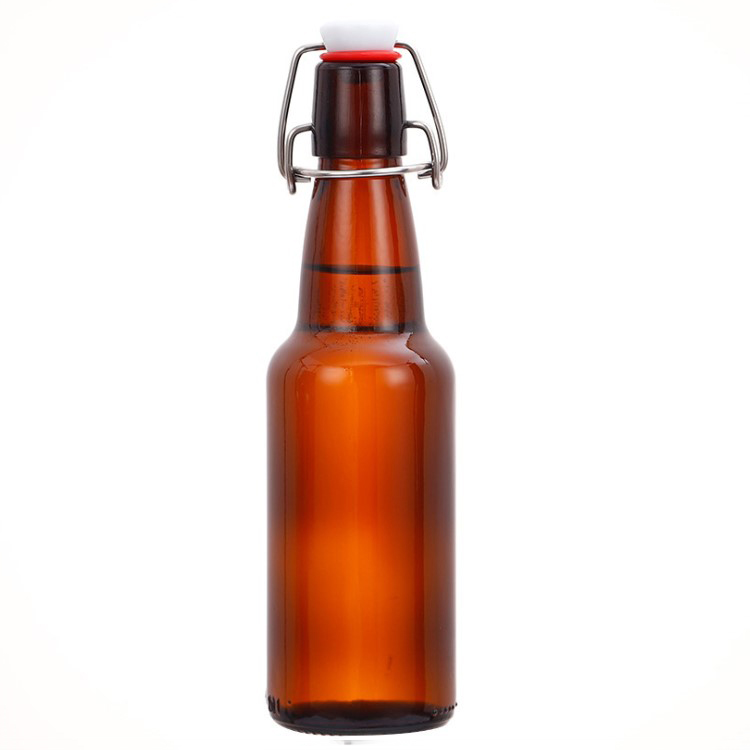 Wholesale  330ml 500ml 1000ml amber glass beer bottle with swing top