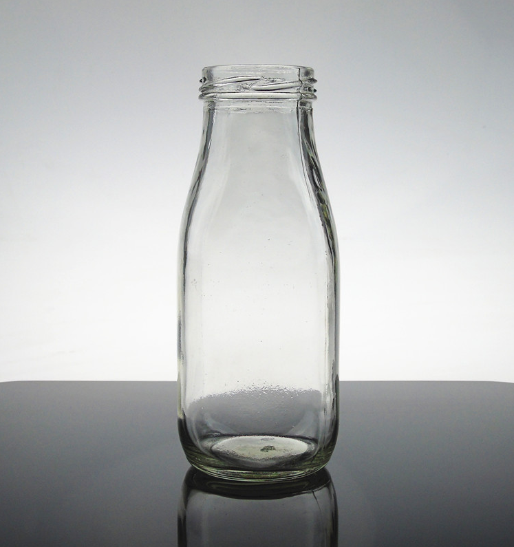 300ml square round shape food grade milk coffee tea drink glass bottle bulk supplier wholesale