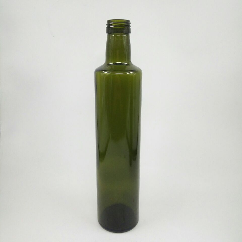 250ml 500ml 750ml 1000ml round shape green olive oil glass bottle with screw top wholesale